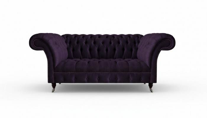 Luxus Sofa Dräisëtzer Lila Polstermöbel Wunnzëmmer Couch Chesterfield Nei