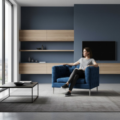 Polstermöbel Blo Sesselen Chesterfield Wunnzëmmer Modern Polstersëtz