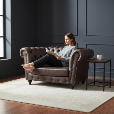 Stilltaul Canapé Braun Einrichtung Canapé Polstermöbel Lieder Sitz Chesterfield