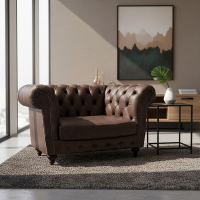 Stilltaul Canapé Braun Einrichtung Canapé Polstermöbel Lieder Sitz Chesterfield