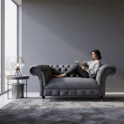 Luxus Canapé Zweesëtzeger Couch Gepolsterte Miwwelen Wunnzëmmer Gro Sofas Chesterfield