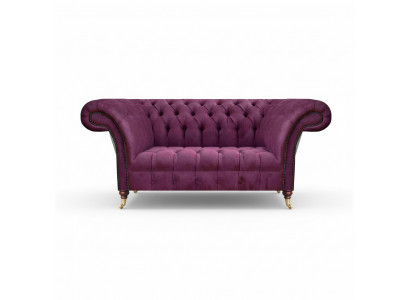 Lila Sofa Zweisitzer Canapé Stuffzëmmer Ariichtung Polstermöbel Chesterfield
