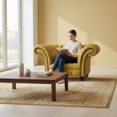 Chesterfield Modern Sessel Luxus Design Wohnzimmer Miwwelen Textil Neit