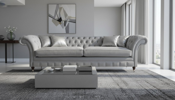Luxus Sofa Canapé Zwee-Sëtzer Wunnzëmmer Chesterfield Designer Polster Gro