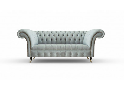 Hellgrou Chesterfield Polstermöbler Wunnzëmmer 3-Sëtzer Couch Edel Miwwelen