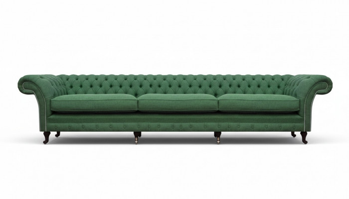 Chesterfield donkelgréng Canapé Modernen Gepolsterten 3-Sëtzer Luxusmiwwelen