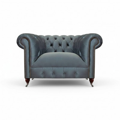 Chesterfield Groe Stoffsëtz Eckzëmmer Textil Eensëtzer Edele Sëtz