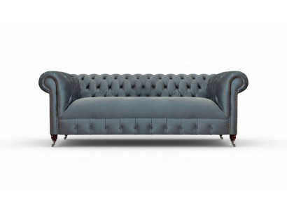 Grau Chesterfield Wunnzëmmer Sofa Modernen Dräisëtzer Sëtzmiwwel Canapé