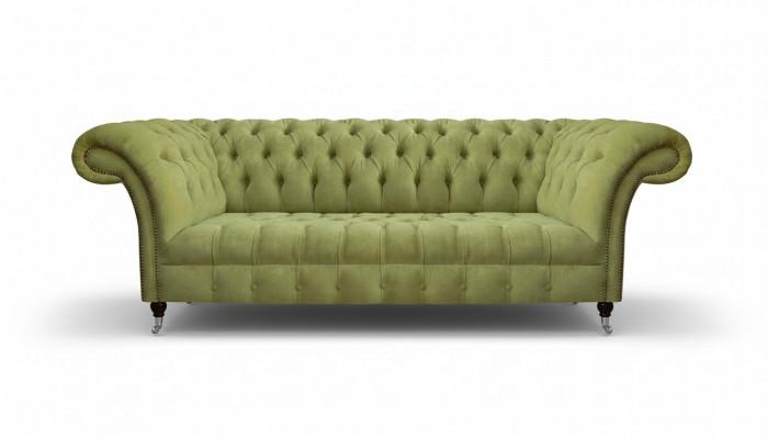 Chesterfield hellgréng Sofa Modernen Wunnzëmmer Dräisëtz Luxus Miwwelen