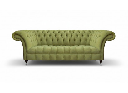 Chesterfield hellgréng Sofa Modernen Wunnzëmmer Dräisëtz Luxus Miwwelen