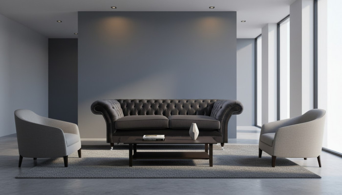 Luxuriéise Chesterfield Schwaarze Zweisëtzer Wunnzëmmer Sëtzmiwwel Couch