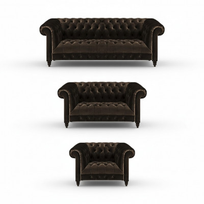 Stilvoll Chesterfield Brong Sofagarnitur Wunnzëmmer Modern Couchen