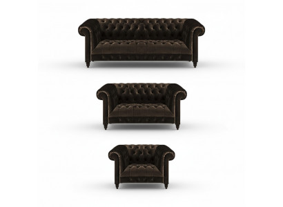 Stilvoll Chesterfield Brong Sofagarnitur Wunnzëmmer Modern Couchen