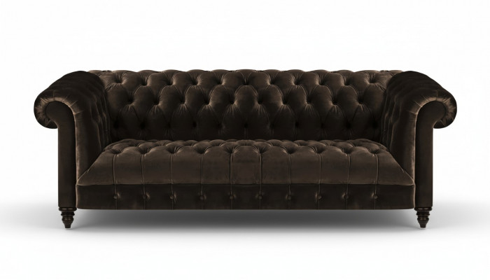 Moderne brong Chesterfield Canapé Designer Stoffssofaen Edle Polsterméibelen