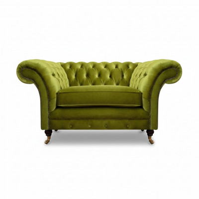 Olivgréng Chesterfield Fauteuil Polstermöbel Designer Textil 1-Sëtzer
