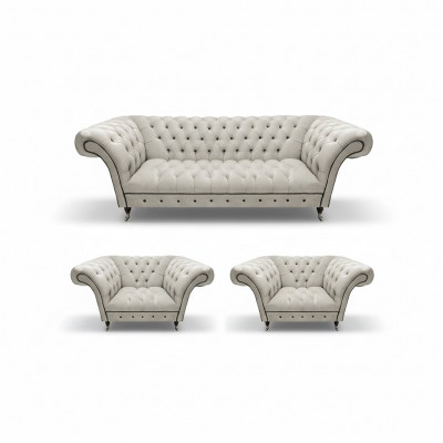 Luxuriéis Chesterfield Miwwelen Designer 2x Leiansuesselen Moderne Dräisëtzer