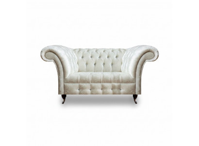 Chesterfield Wunnzëmmer Canapé Designer Wäiss Zweesëtz Sofa Sëtzmiwwel