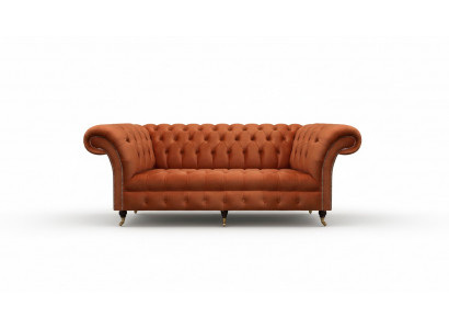 Brong Chesterfield Canapé Modernen 3-Sëtz Sofa Luxus Sëtzmoebel
