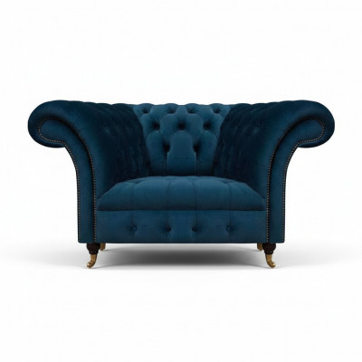 Däischterbloen Chesterfield Einsëtzer Wunnzëmmer Polster Designer Fautteuil
