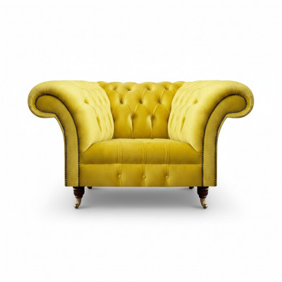 Luxuriéisen Chesterfield Textilsessel Wunnzëmmer Polster Einsëtzer Sessel