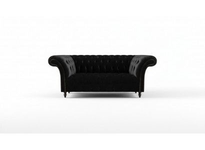 Komplett schwaarz Chesterfield Cauch Designer Stoffceleien Polsterdivan