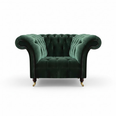 Chesterfield grénge Sëtzel Textilsëtzel Stoffsesel Wunnzëmmer Miwwelen