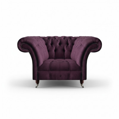Chesterfield Lila Fotell Wunnzëmmer Eenzelstull Designer Edle Fauteuil