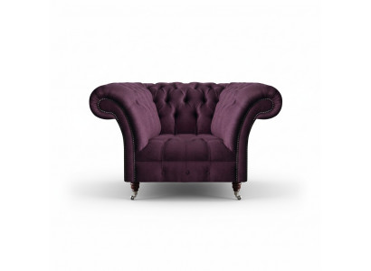 Chesterfield Lila Fotell Wunnzëmmer Eenzelstull Designer Edle Fauteuil