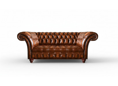 Edel Chesterfield Canapéë Braun Liewenszëmmer Lieder Sëtzkanapé Textilsofa