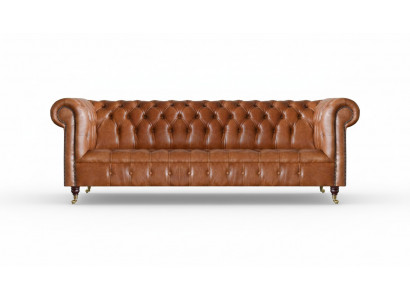 Wunnzëmmer Véiersëtzer Chesterfield Designer Canapéë Luxus Ledersofaen