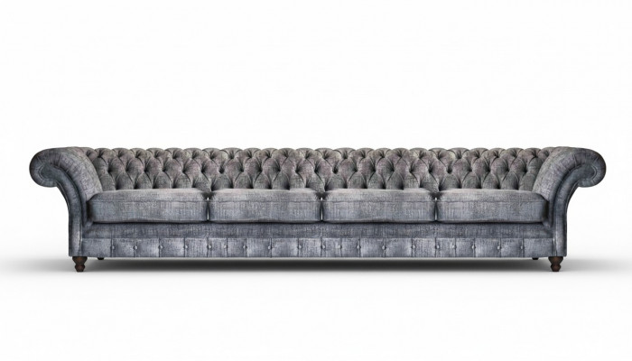 Elegante Chesterfield Sofa Wunnzëmmer Véiersëtz Designer 4-Sëtz Neien
