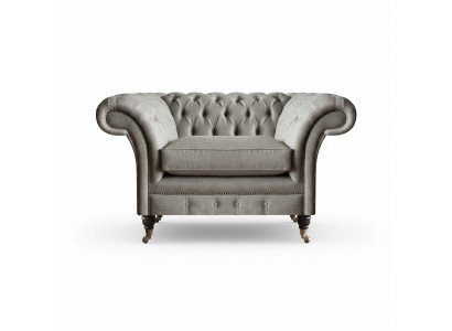 Moderne Chesterfield Einsëtzer Wunnzëmmer Designer Sesselen Textil Miwwelen