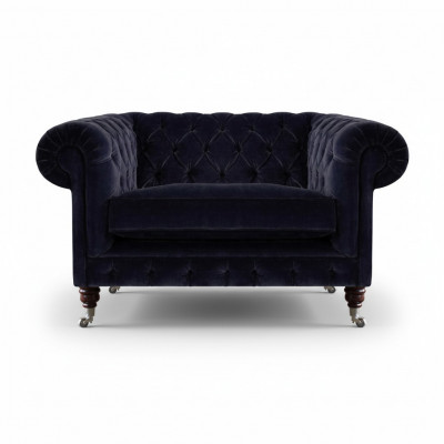 Däischterbloen Chesterfield Fauteuil Wunnzëmmer Designer Eensëtzer Sëtzmiwwel