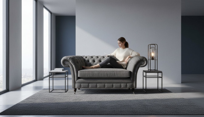 Luxuriéise gro Chesterfield Fauteuil Polstersëtz Designer Sëtzméiwwel