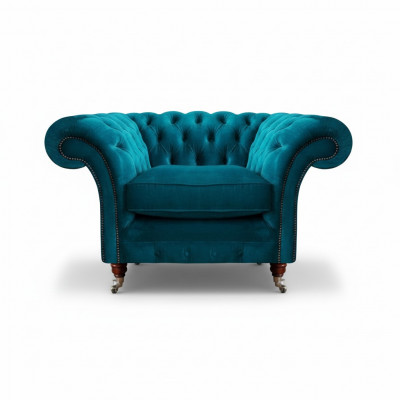 Fautuell Blo Luxus Stil Chesterfield Wunnzëmmer Polster Stoff Modern Textil