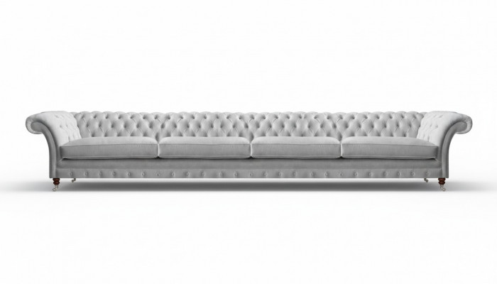 Wäisse Chesterfield Polster Véiersëtzer Designer Textilsofa Édl Möbel