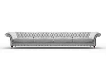 Wäisse Chesterfield Polster Véiersëtzer Designer Textilsofa Édl Möbel