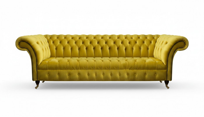 Chesterfield Giel Véiersëtzer Designer Polstersofa Wunnzëmmer Couch