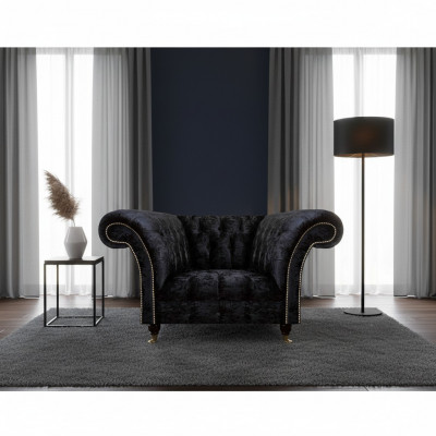 Chesterfield Polstersëtz Schwaarzen Einsëtzer Luxus-Lehnsëtz