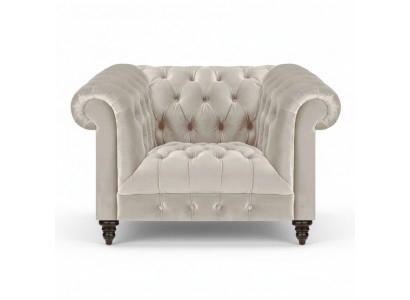 Wäissen Chesterfield Polstersëtz Designer Stoffaarmsëtz Textil Sëtzmiwwel