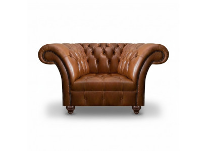 Braune Chesterfield Einsëtzeger Sessellederfotel fir d'Stuff Polster 1-Sëtzer