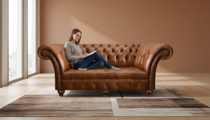 Brongen Chesterfield Lieder Dräisëtzer Wunnzëmmer Modern Polstersofaen