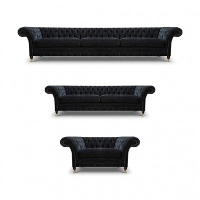 Schwaarz Chesterfield Sofaen Designer Livingroom Polsterverdëcke Fauteuilen