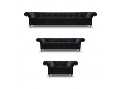 Schwaarz Chesterfield Sofaen Designer Livingroom Polsterverdëcke Fauteuilen