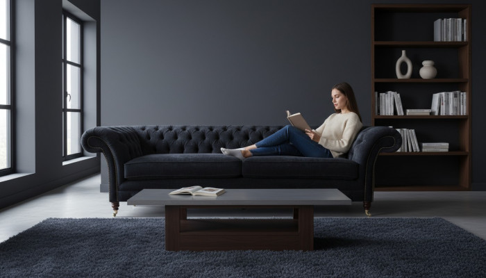 Luxuriéise Chesterfield Polster Zweesëtzer Designer Stoffcouche Miwwelen