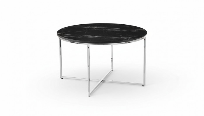 Ronne Coffissall Wunnzëmmer Schwaarz MDF + Metall X-Béi nei Luxus