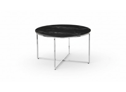 Ronne Coffissall Wunnzëmmer Schwaarz MDF + Metall X-Béi nei Luxus