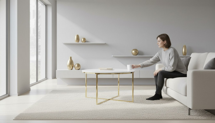 Couchtisch neien Niewendësch luxuriéisen Dësch am moderne Stil Wunnzëmmer