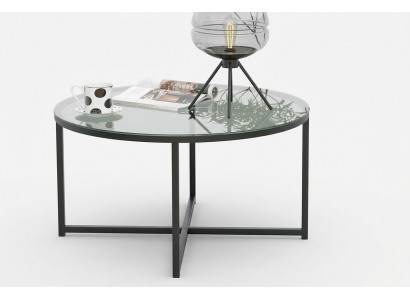 Couchtisch Luxus Wunnzëmmer Iesszëmmermiwwelen Glas + Metall schwaarz héichwäerteg