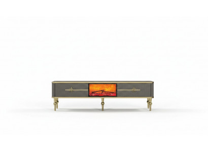 Wunnzëmmer TV Lowboard Gro Kamäin RTV Sideboard Metall + MDF Exklusiv